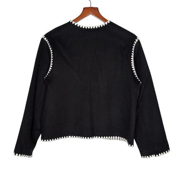 NWT Rails Melanie Jacket Size M Soft Wool Blend Contrast Trim Black White - Picture 6 of 13